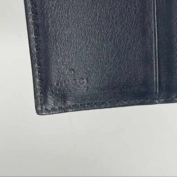 🇮🇹SOLD MICROGUCCISSIMA MENS WALLET LEATHER NAVY BLUE - Picture 5 of 13